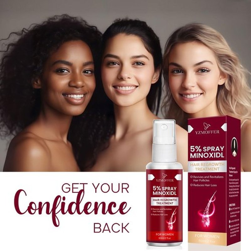 5% Minoxidil Spray for Women Hair Growth: Hair Regrowth Treatment for Thinning Hair and Hair Loss – Topical Extra Strength Treatment for Women – 60ML x 2 Pack