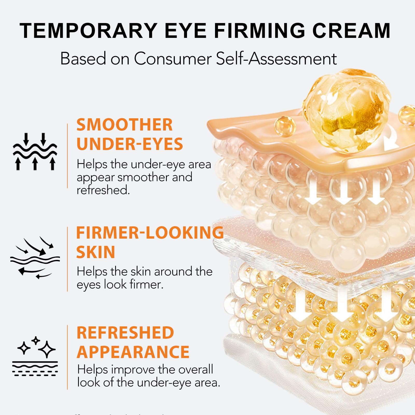 ABOUME Under Eye Cream, Eye Firming Cream With Peptide Complex & Hydrating Formula to Reduce Under-Eye Puffiness, Fine Lines & Crow‘s Feet, Anti Aging Eye Cream for Women and Men (1PCS)