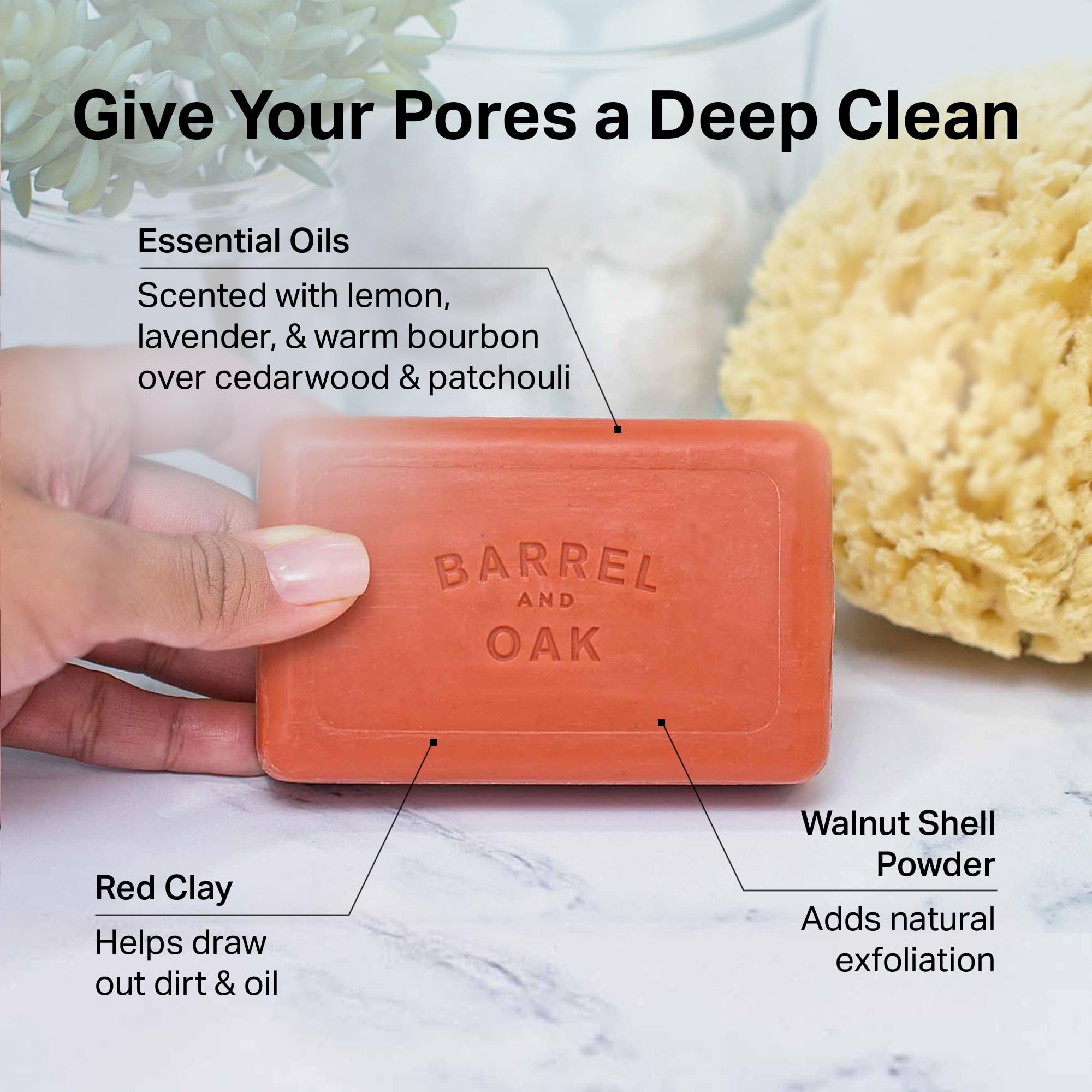 Barrel & Oak Bourbon Cedar Body Care Set for Men, All-in-One Body Wash, Exfoliating Bar Soap, & Aluminum-Free Men’s Deodorant, Vegan Grooming Kit, Gifts for Men, 3-Pack