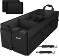Sposuit Extra Large Trunk Organizer - 98L Collapsible Car Storage with Removable Dividers & Adjustable Straps