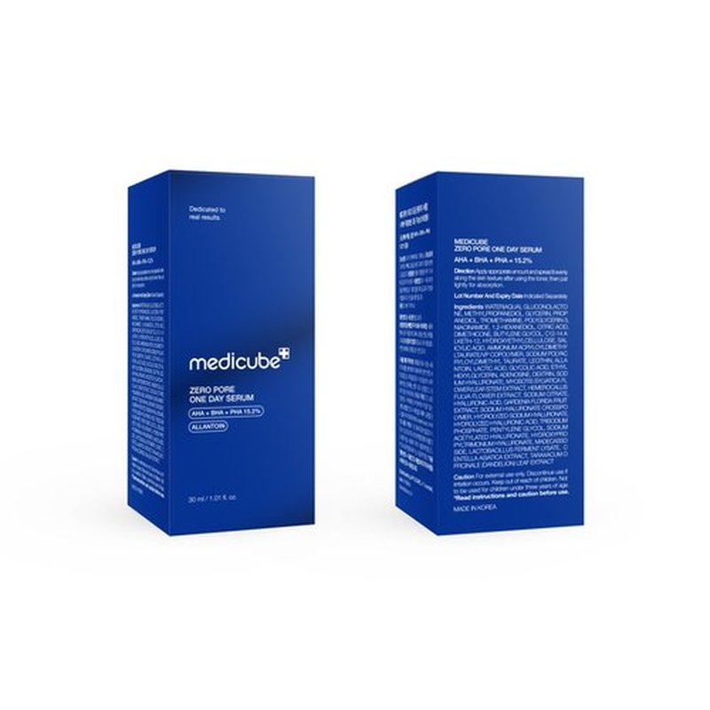 Medicube Zero Pore One-day Serum 1.01 fl.oz - Overnight Resurfacing Serum with Pore Tightening Complex - 15.2% AHA+BHA+PHA & 2% Niacinamide - 10.8% reduction in pore appearance after one day of use