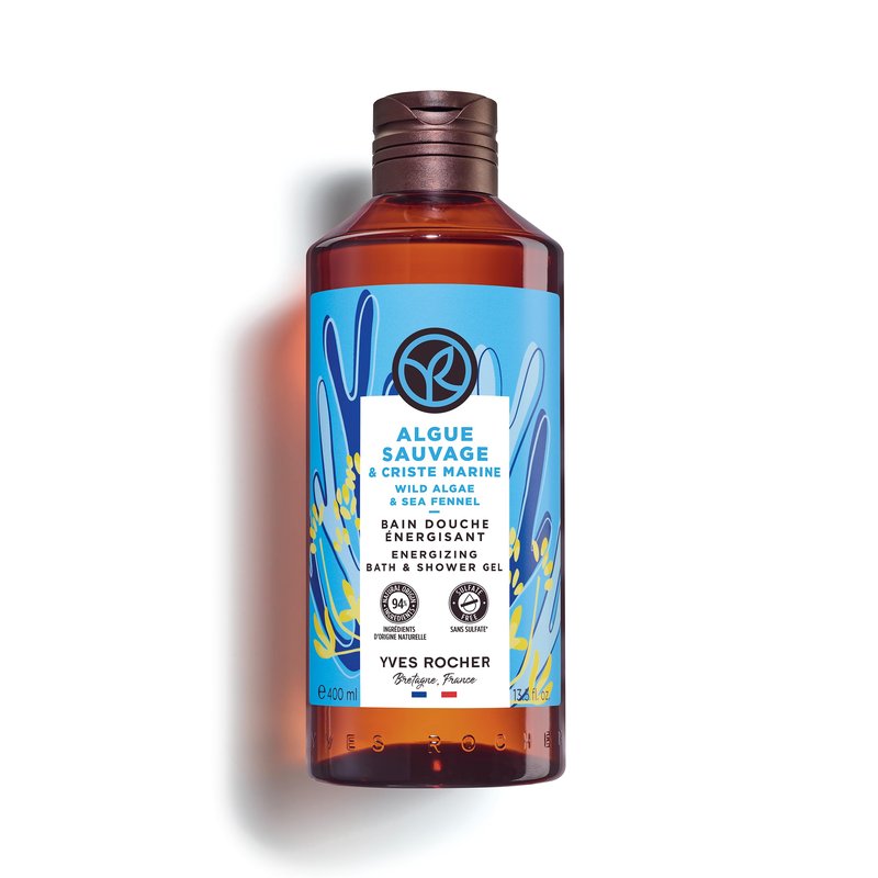 Yves Rocher Wild Algae Sauvage Sea Fennel Energizing Bath and Shower Body Gel - 400 ml. / 13.5 fl.oz.