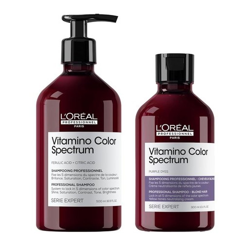L'Oréal Professionnel Vitamino Color Shampoo Set - Neutralizes Yellow Tones, Enhances Shine & Vibrancy