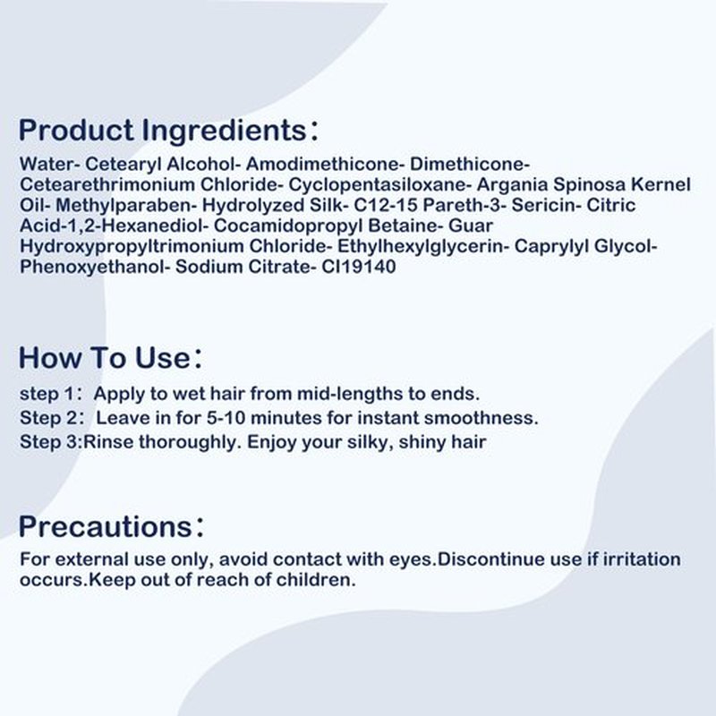 Hair Protein, Protein Hair Treatment, Nourishing + Strengthening + Hydrating Hair Mask For Curly Dry Damaged Bleached Split End Hair, Silk Protein & Sericin, Soft Fragrance, 500ml