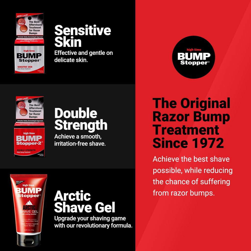 High Time Bump Stopper Sensitive Ingrown Hair Cream | Aftershave Lotion for Men and Women | Razor Bump Balm | 0.5 OZ (6 Pack)