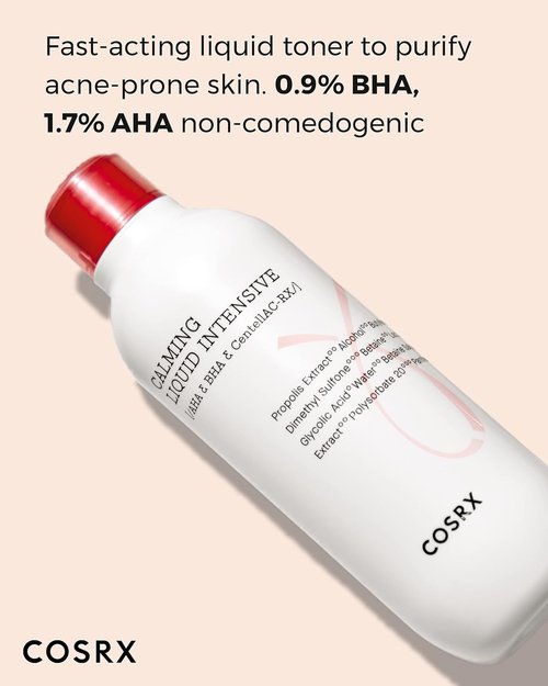 COSRX AC Collection Acne Calming Liquid - AHA/BHA Toner for Acne-Prone Skin, 4.22 fl. oz | Paraben-Free, Cruelty-Free