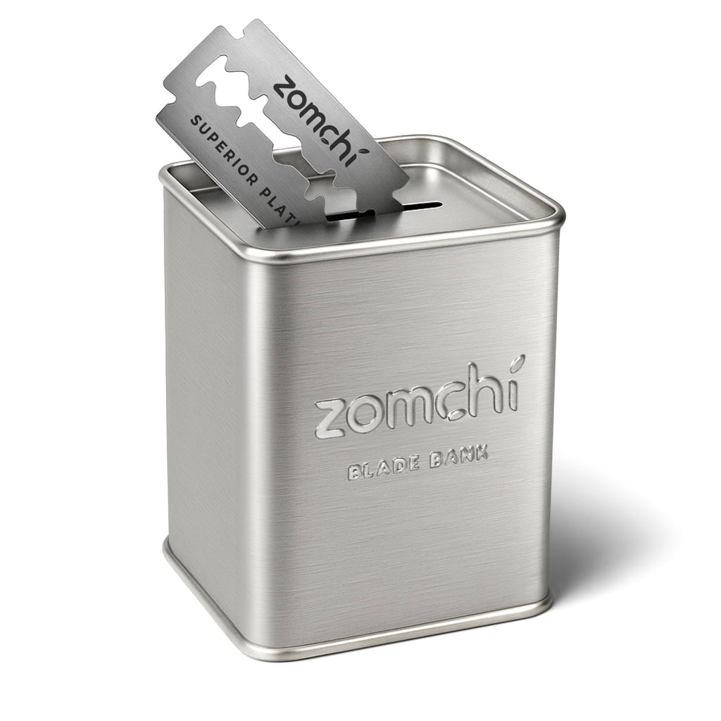 ZOMCHI Razor Blade Bank for Used Double Edge Safety Razor Blades, Silver
