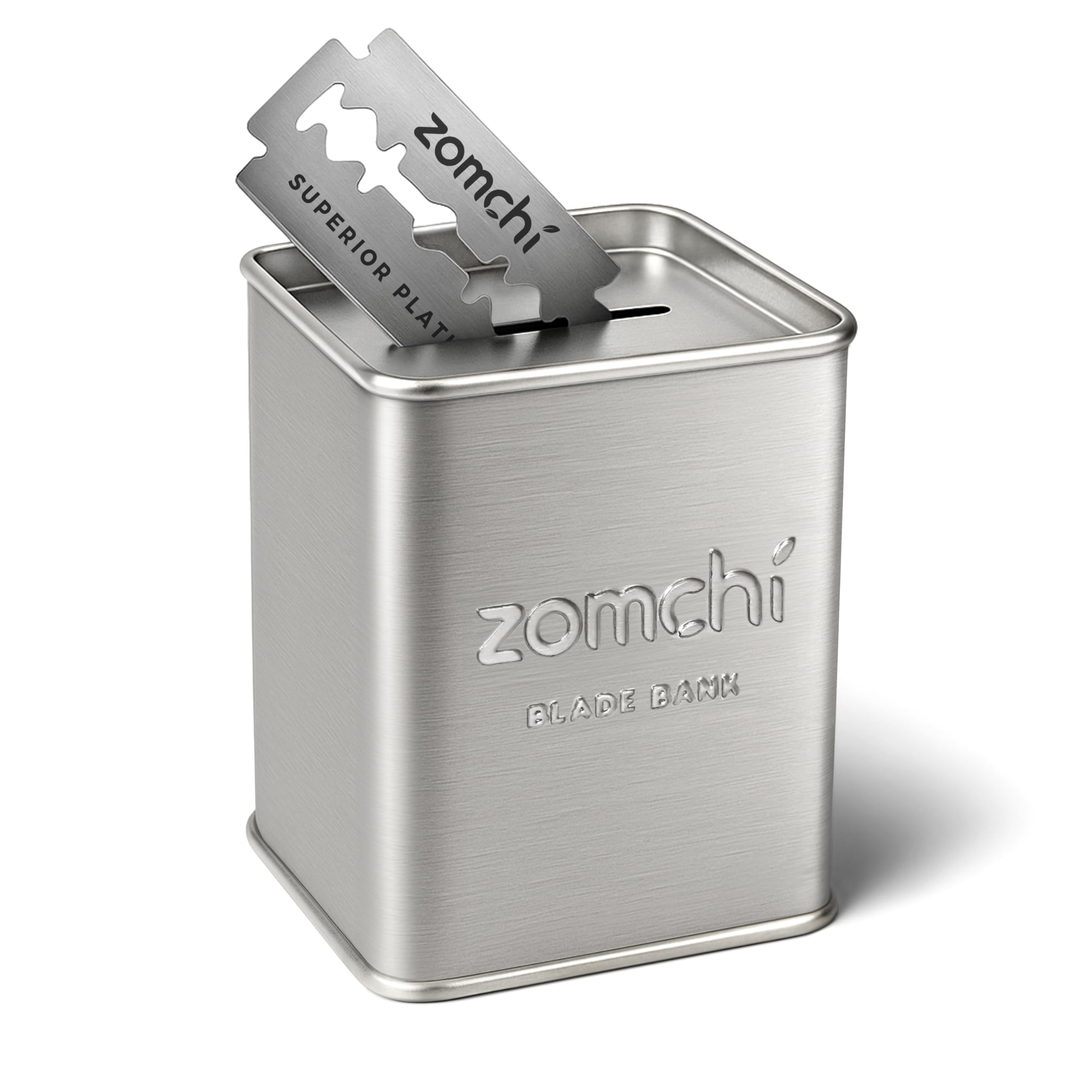 ZOMCHI Razor Blade Bank for Used Double Edge Safety Razor Blades, Silver