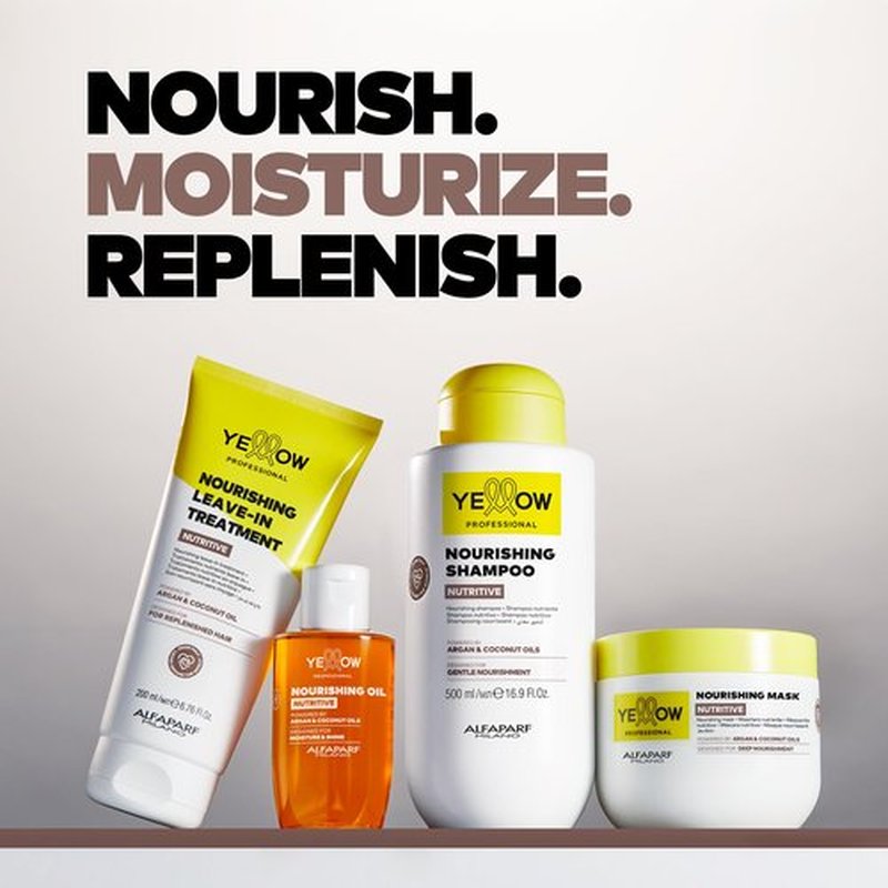 Alfaparf Milano Yellow Professional Nutritive Nourishing Leave-In Treatment for Dry Hair - Powered by Argan & Coconut Oils - Designed for Replenished Hair (6.76 fl oz / 200ml)