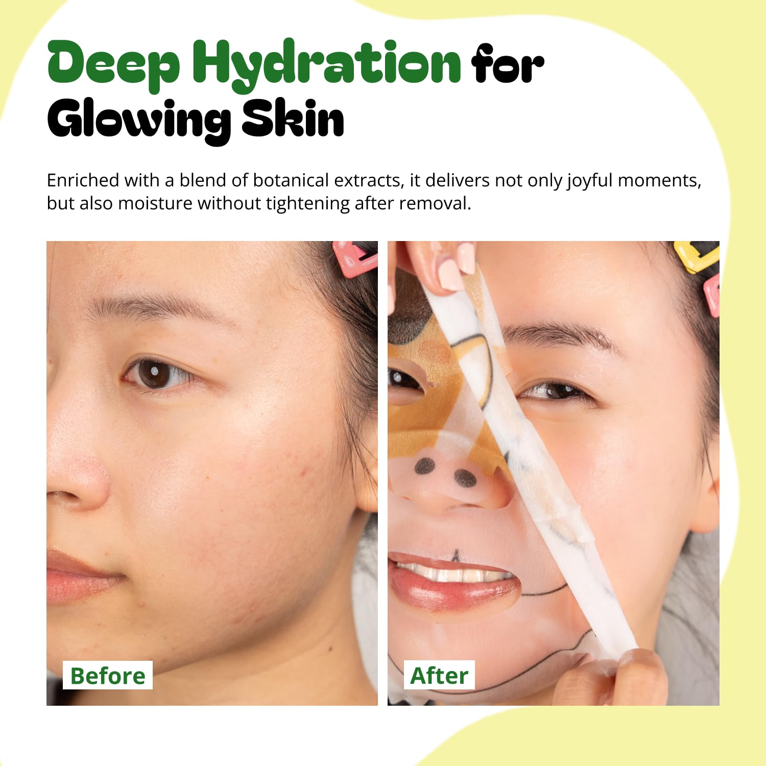 Epielle Character Face Mask Wild Kingdom 6 Pack, Fun & Effective Korean Skin Care, Spa Party Favors, Birthday Gifts for Women, Self Care Gifts