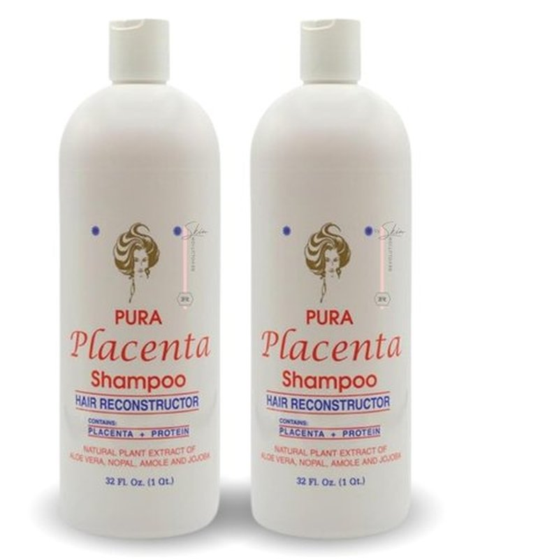 Skin Revolution Cabellina Pura Placenta Reconstructor Shampoo with Proteins, Keratin Amino Acids & Natural Oils - 32 fl oz - 2 Count