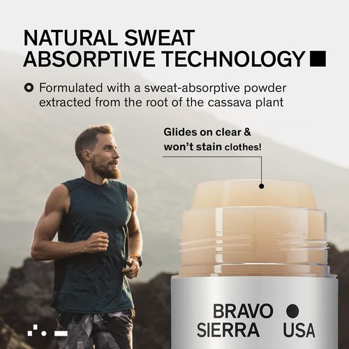 Bravo Sierra Aluminum-Free Deodorant for Men - Natural Ingredients for All-Day Odor & Sweat Protection - Mountain Pine & Spice, 3.2 oz - Paraben & Cruelty-Free, Vegan