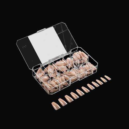 Apres Nail Neutrals Gel-X Alex Natural Coffin Medium & Lila Natural Round Medium Box of Tips Bundle | Includes 300 Gel-X Tips | Premium Quality | 11 Sizes 00-9