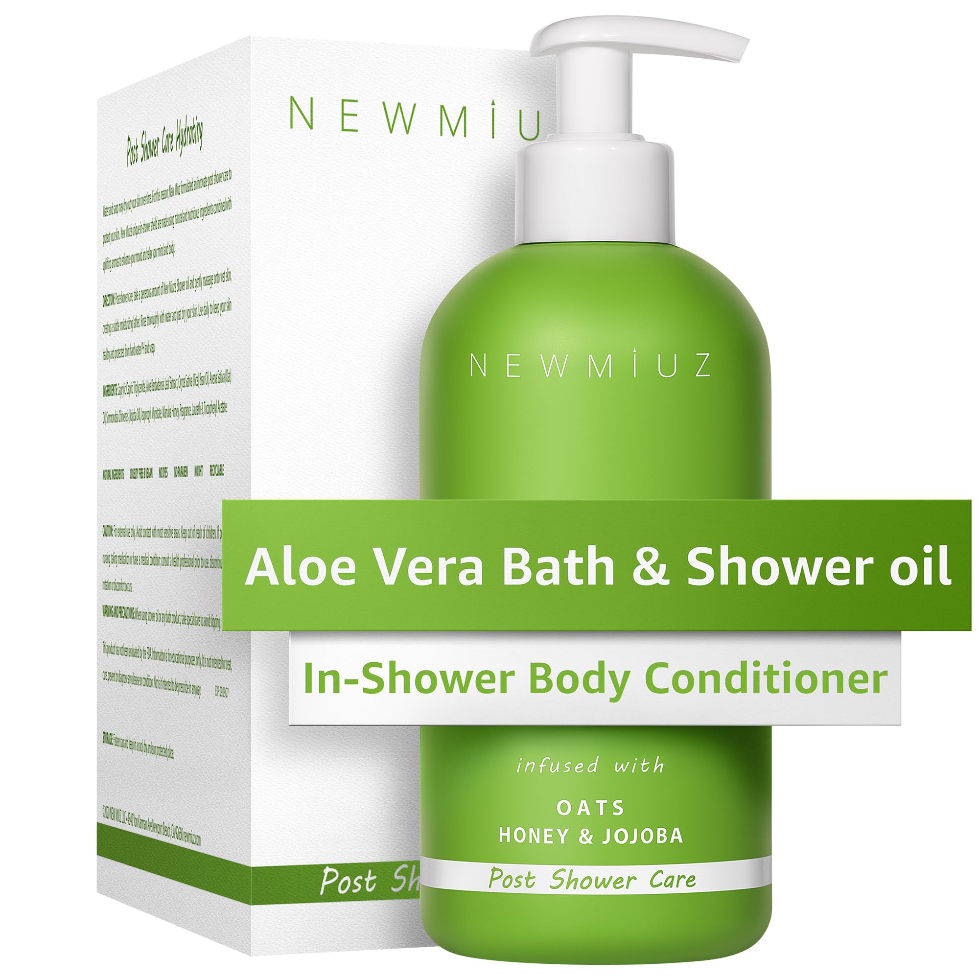 New Miuz Aloe Vera In Shower Body Conditioner Natural Post Shower Care Moisturizer for Body Legs Soothing Bath Oil Honey Oats Jojoba Self Care Spa Gift