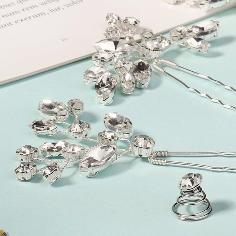 12 Pieces Hair Accessories for Women Pearl Crystal Bridal Hair Pins Wedding HairPieces for Brides Vintage Decorations Bride Bridesmaids