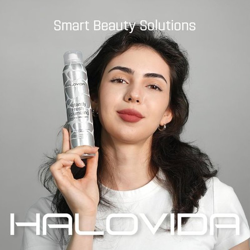 **HALOVIDA Dry Shampoo Spray for Dark Hair - Volumizing & Oil-Absorbing Formula | 5.07 Fl Oz (Pack of 2)**