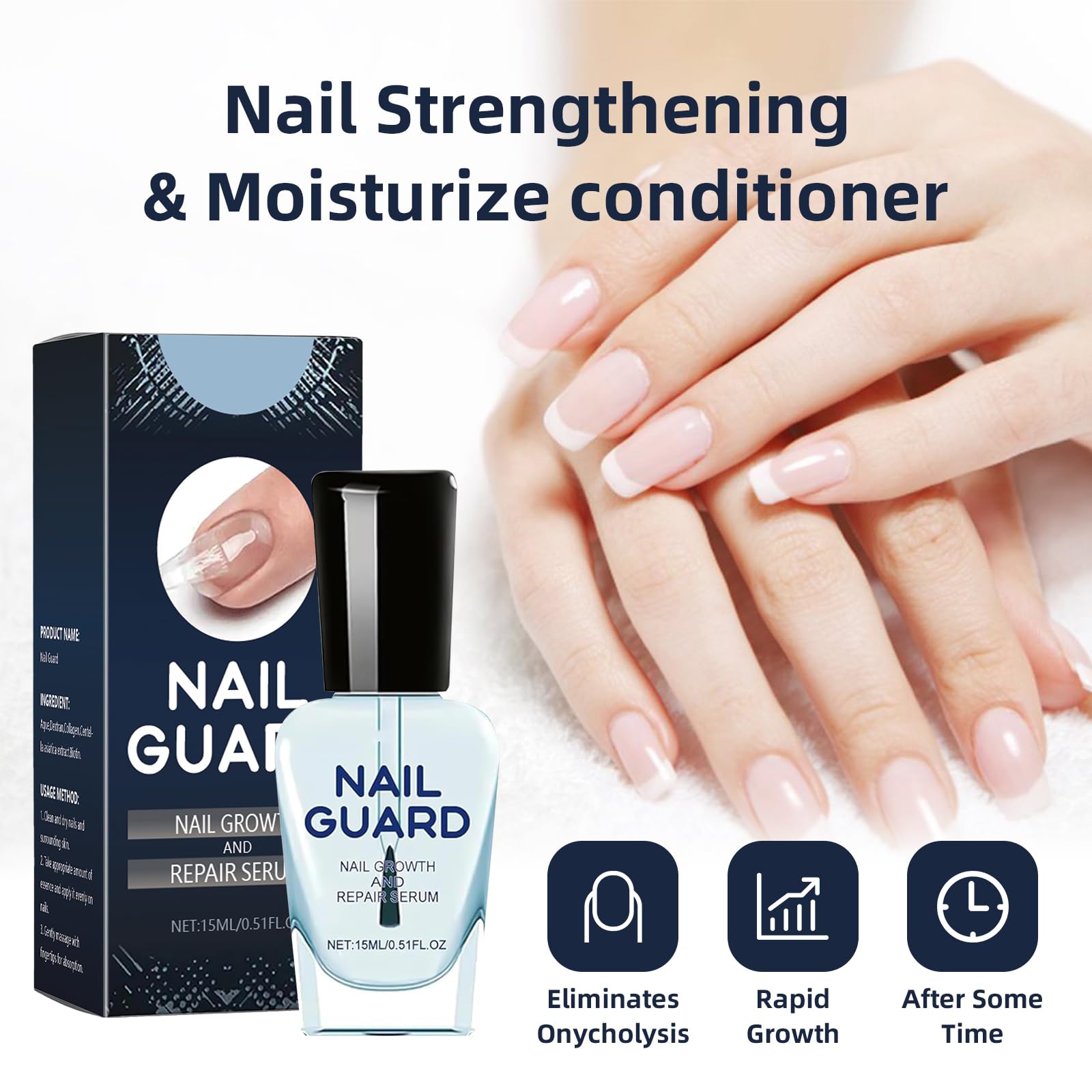 YFKEJI Onyxoguard Nail Growth And Repair Serum, Nail Growth and Strengthener Essence For Thin Nails And Growth, Nail Growth Serum, Onyxoguard Serum (2PCS), White