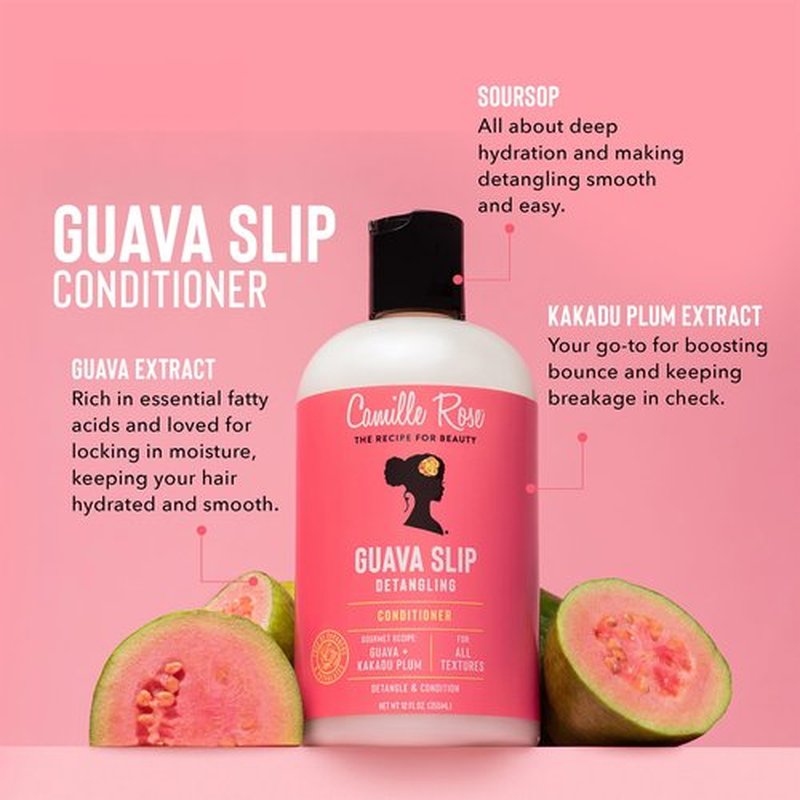 Camille Rose Guava Slip Detangling Conditioner, with Guava, Kakadu Plum and Soursop to Detangle, Condition and Revive, for All Hair Textures, 12 fl oz