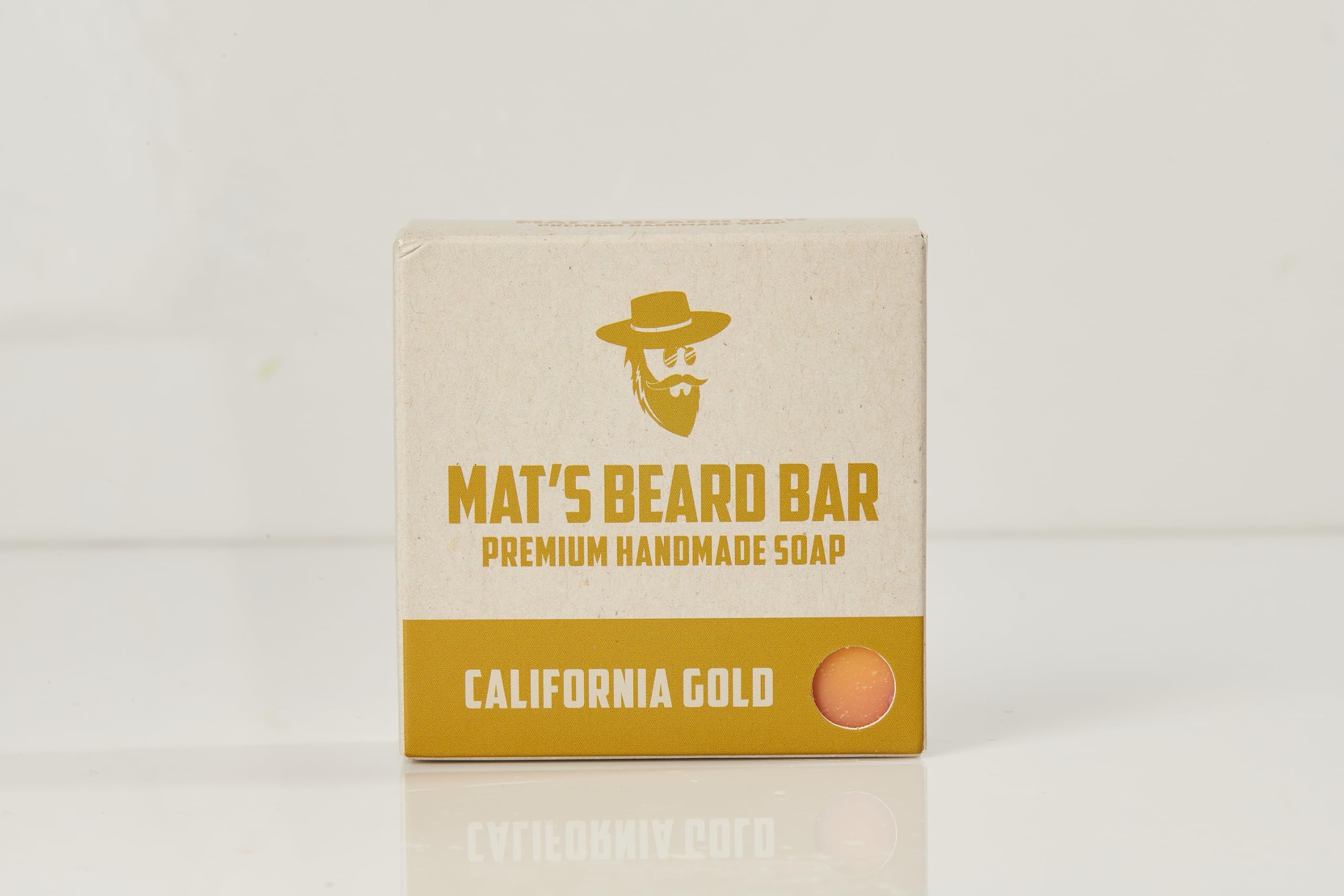BEARD BAR California Gold Scent – Mat's Premium Handmade Bar Soap for Men – Natural Moisturizing Body, Face & Beard Soap – Artisan Crafted, Long Lasting