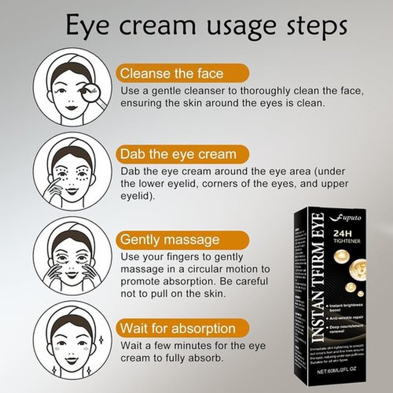 Retinol Eye Cream – 60ML Brightening, Anti-Aging & Firming Under Eye Cream for Dark Circles, Eye Bags, Puffiness & Fine Lines, Deep Hydration for All Skin Types (1 Pack)