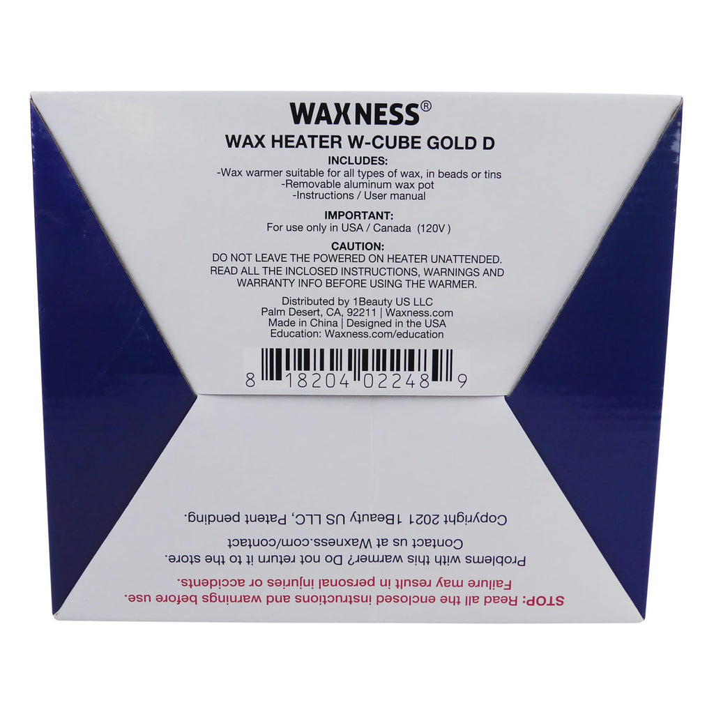 Waxness W-CUBE Digital Professional Wax Heater – Gold, 1 lb Capacity, Digital Temperature Control with Memory, 100W, for Professional Use