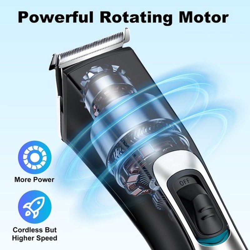 HTC Men's Hair Clippers & Beard Trimmer - All-in-One Professional Grooming Kit | Corded & Cordless, Fully Washable