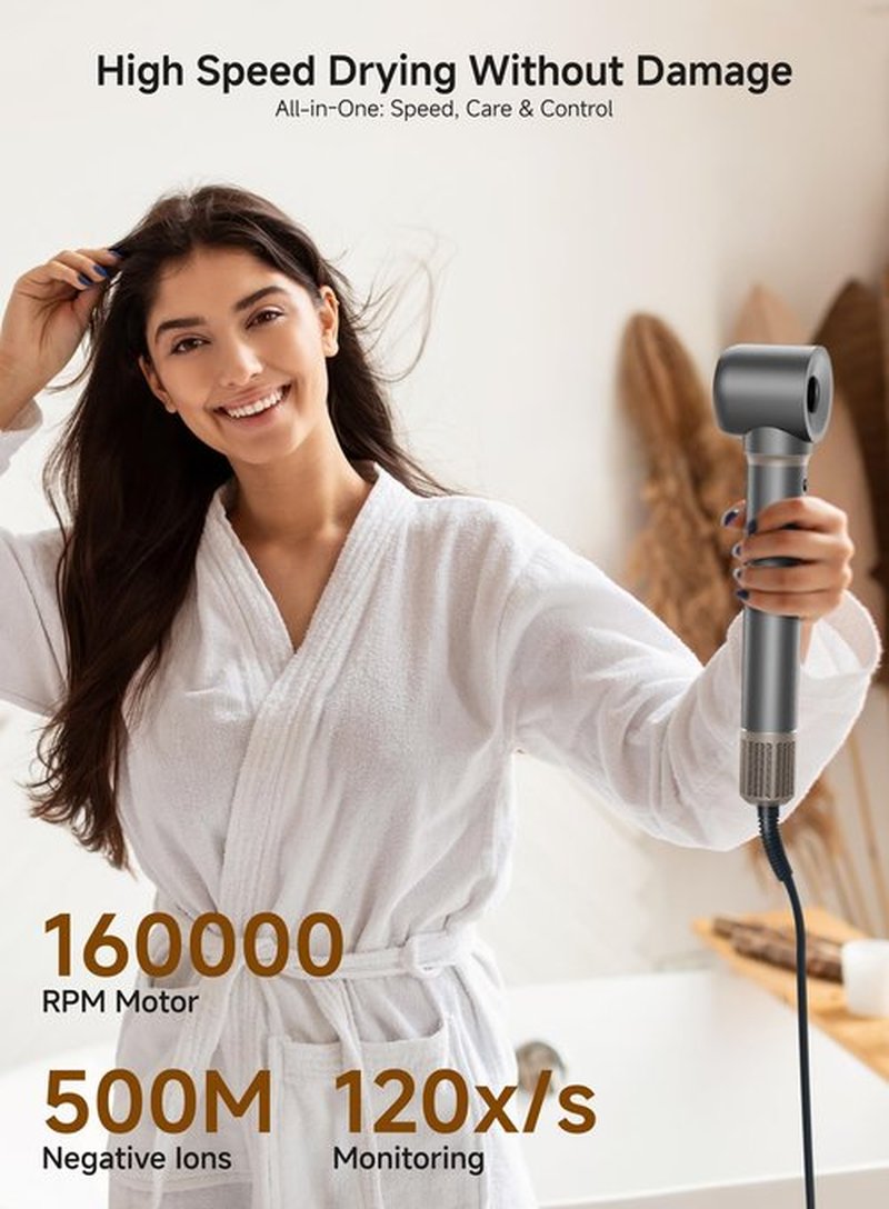 TRANXPHIT 5-in-1 High Speed Hair Dryer Brush – Ionic Hot Air Brush Styler Set for Fast Drying, Straightening, Curling & Volumizing – Lightweight Travel Design Hair Styling Tool