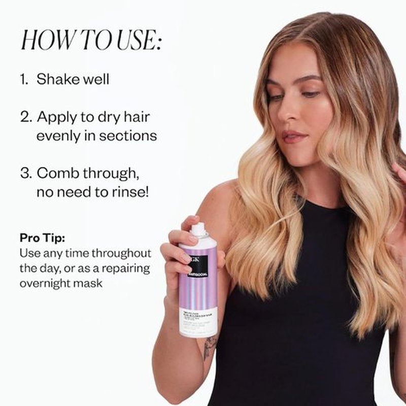 IGK Hair Treatment Travel Size Set - Antisocial Dry Hair Mask & Good Behavior Spray | Vegan & Cruelty-Free
