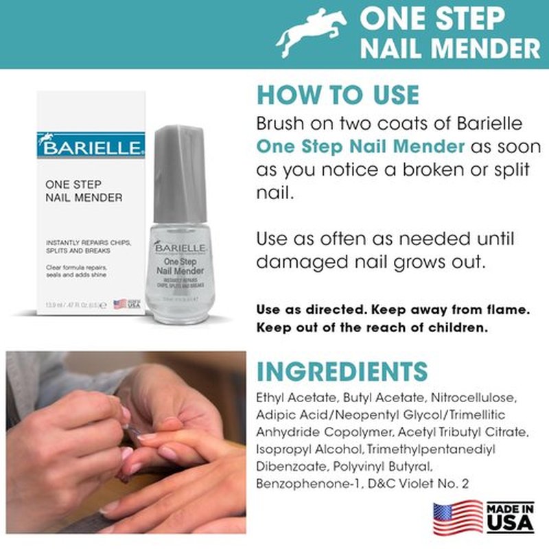 Barielle One Step Nail Mender .47 oz. (PACK OF 2) - Repairs Split, Chipped and Damaged Nails