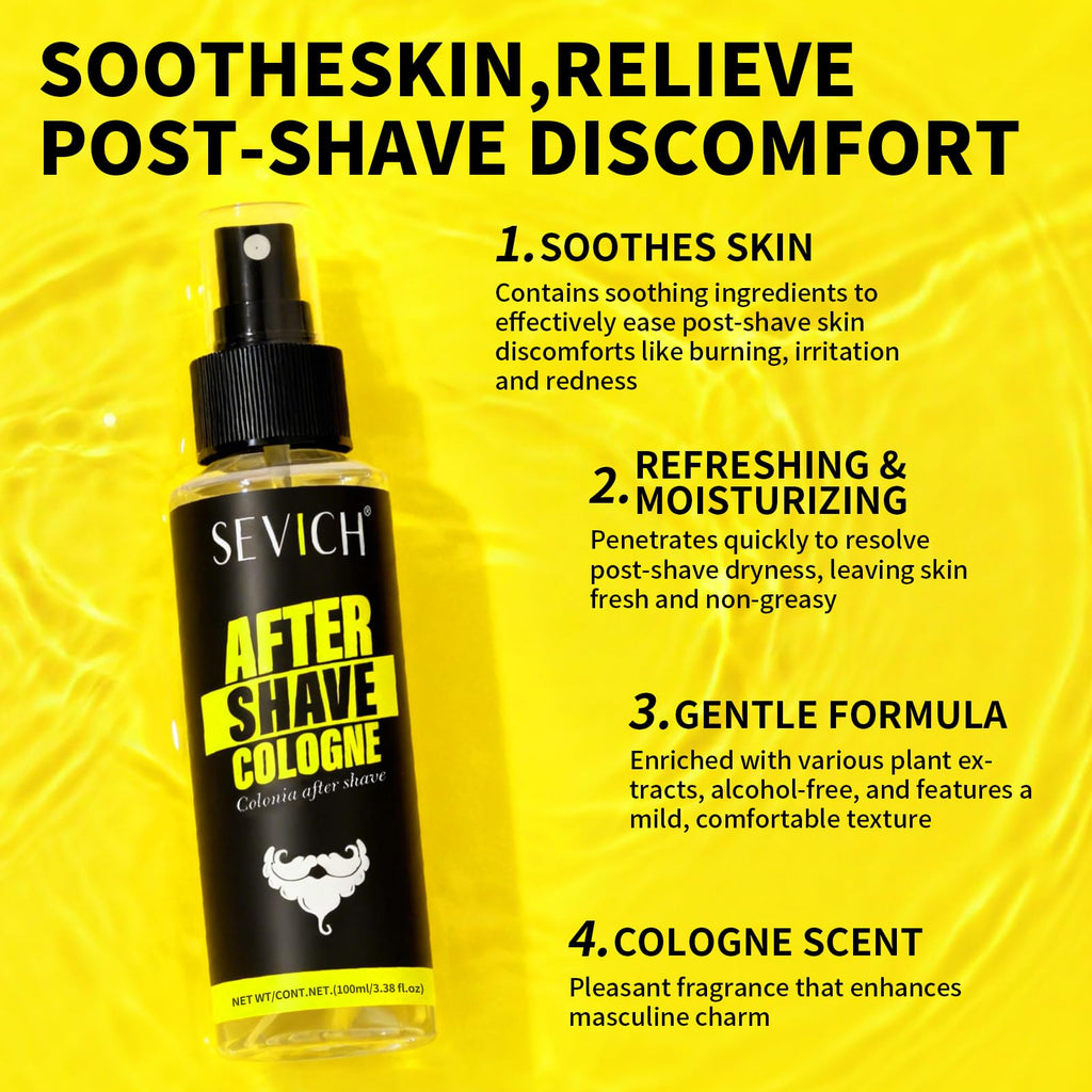 SEVICH Aftershave for Men,Soothing Spray with Aloe Vera & Oat Extract,Refreshing Scent,Relieves Razor Burn & Irritation,100ml