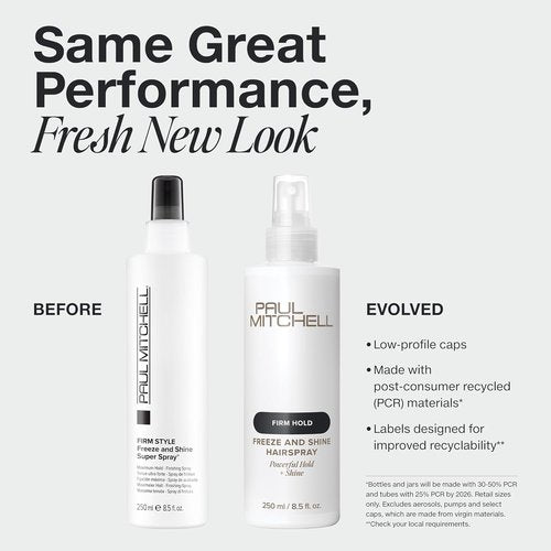 Paul Mitchell Freeze and Shine Hairspray - Maximum Hold & Shiny Finish for Coarse Hair