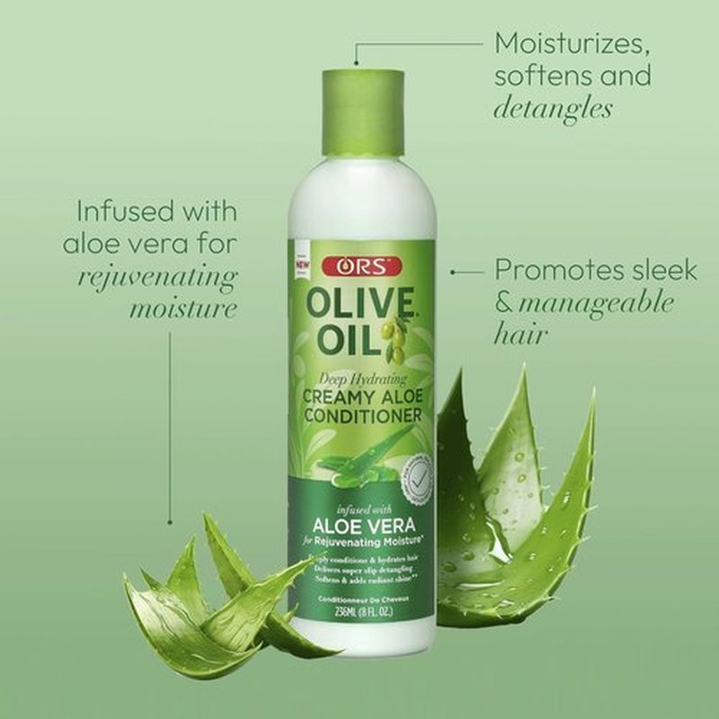ORS Olive Oil Conditioner - Deep Hydrating Aloe Vera Formula for Moisture & Shine | 8 Ounces