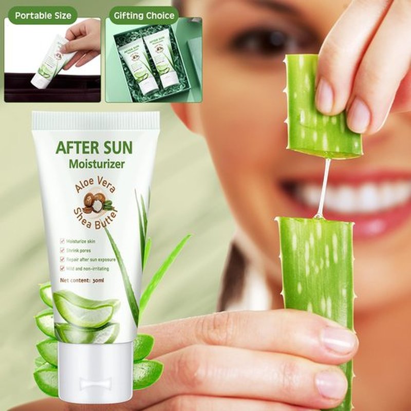Dansib After Sun Lotion Mini Aloe Vera Lotion Bulk Travel, 1 oz Travel Size Aloe Vera Skin Moisturizer for Sunburn Relief Organic Mini Sunscreen Bulk Moisturizing for Face and Body(12 Pcs)