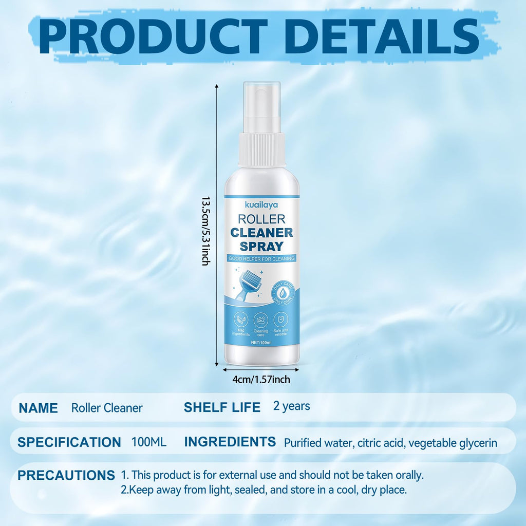 kuailaya Roller Cleaner, Roller Cleaner Spray, 100ml