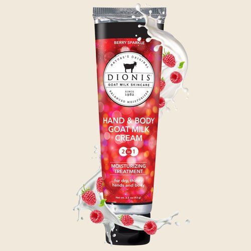 Dionis Goat Milk Hand & Body Cream Berry Sparkle 3.3oz (Pack of 1)