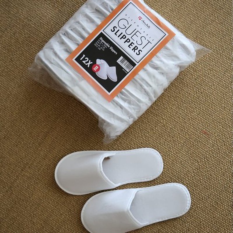 CHOCHILI Blue 10 Pairs Fabric Packed Disposable Color Hotel Slippers for Airbnb Spa Salon Party Wedding Guests - US Men Women Size 10-11