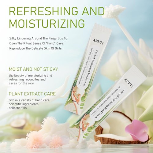 Regine Switzerland Moisturizing Hand Cream - Deep Hydrating Lotion for Dry Hands | Coconut Scent, Pack of 80