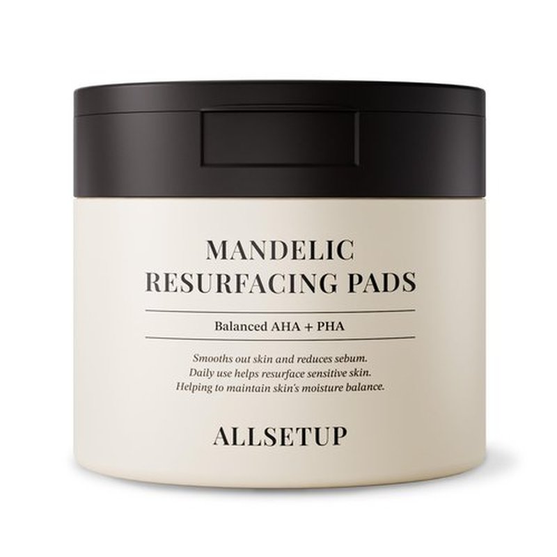 ALLSETUP Mandelic Acid Toner Pads for Face, AHA + PHA Exfoliating Pads, Clinically Tested Oil Control & Pore Refining, Gentle Daily Resurfacing for Sensitive Skin, 70 Pads