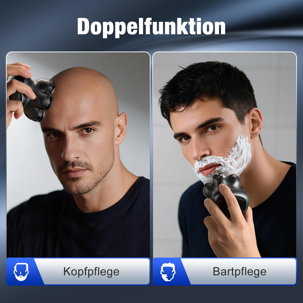 7D Head Shavers for Bald Men - 2026 New Dual Speed Electric Shaver, Bald Head Shaver with Magnetic Shaver Head IPX6 Waterproof Wet/Dry Use Shaving Balding Clipper LED Display Charcoal Gray