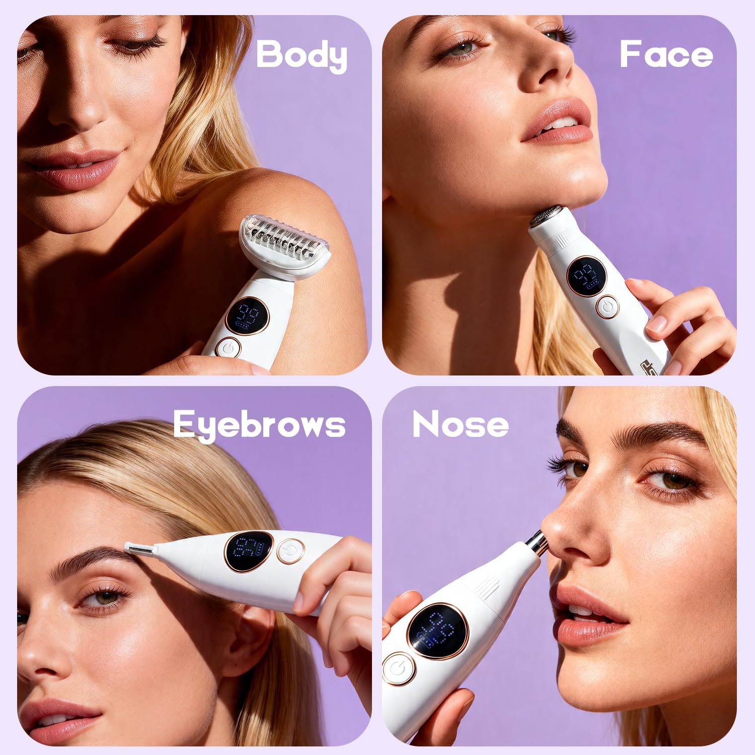 DSP 5-in-1 Ladies Grooming Kit IPX7 Waterproof for Eyebrow Nose Body Hair