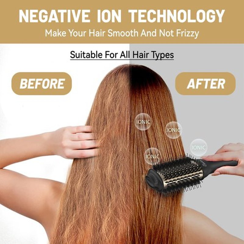 iMESA 4-in-1 Hair Dryer Brush Blow Dryer, 1000W Hot Air Brush, One-Step Volumizer Hair Dryer and Styler, 3 Speeds Temp, Hot Air Styler Black