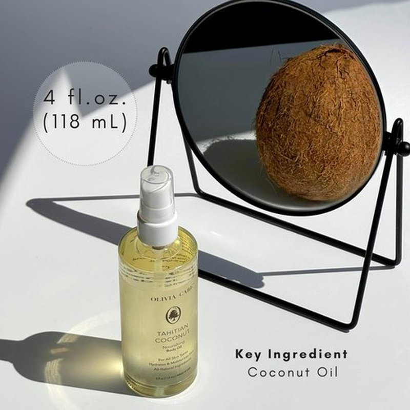 Olivia Care Tahitian Coconut Nourishing Body Oil, 4 fl oz, For All Skin Types