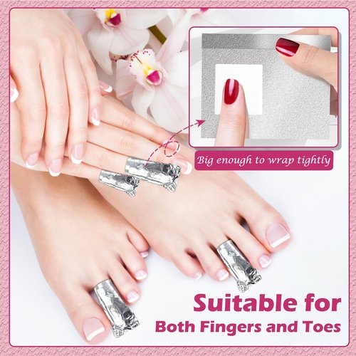 Nail Foil Wraps 300PCS, Nail Foils Soak Off Foil Wraps for Nail Removal, Gel Nail Polish Remover, Soak off Gel Remover With Large Cotton Pads