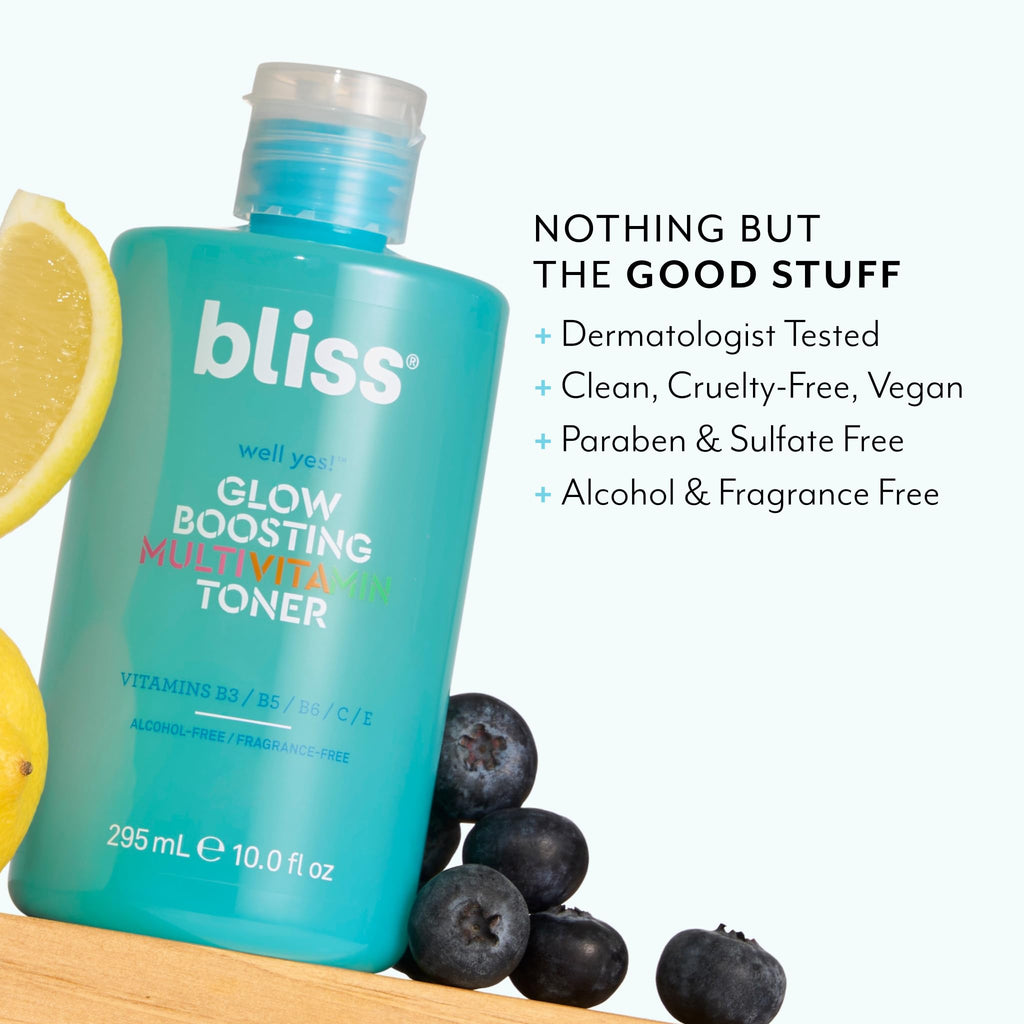 Bliss Well Yes Hydrating Toner with Vitamin B3, B5, B6, C & E - Brightens, Soothes, and Balances Skin - Alcohol-Free, Ideal for Sensitive & Oily Skin