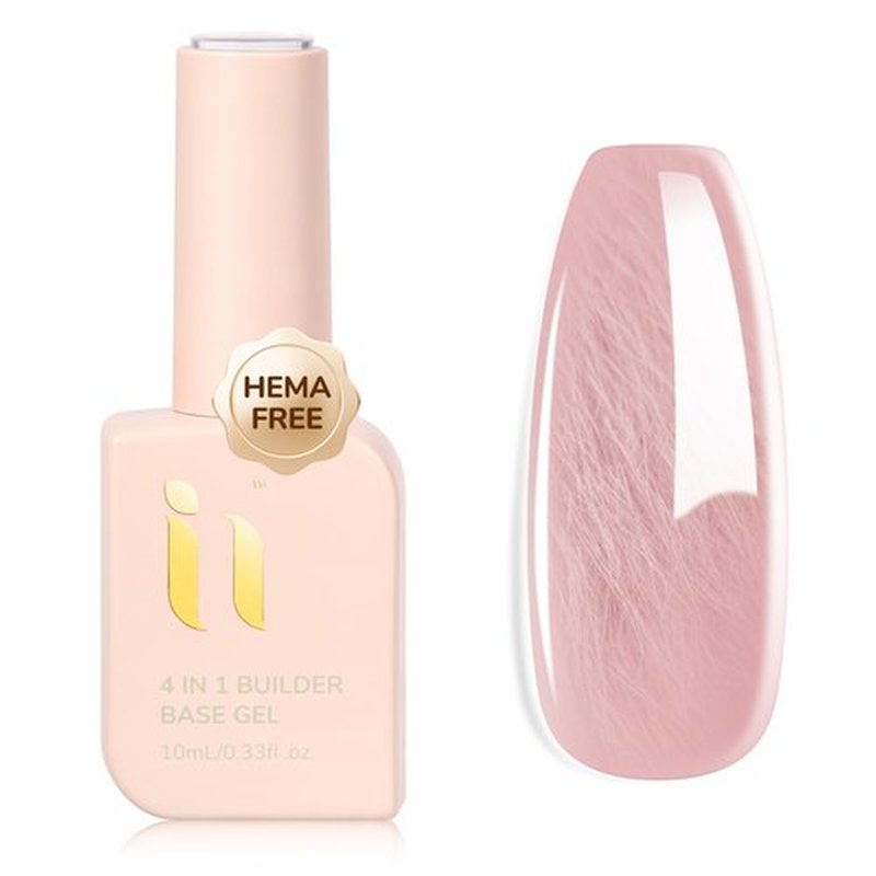 idyllbeauty Fiber Glass Builder Base Gel Polish, Hema Free Hypoallergenic Formula Soak Off Gel Strengthens Thin Nails, Salon Quality Manicure at Home for Women