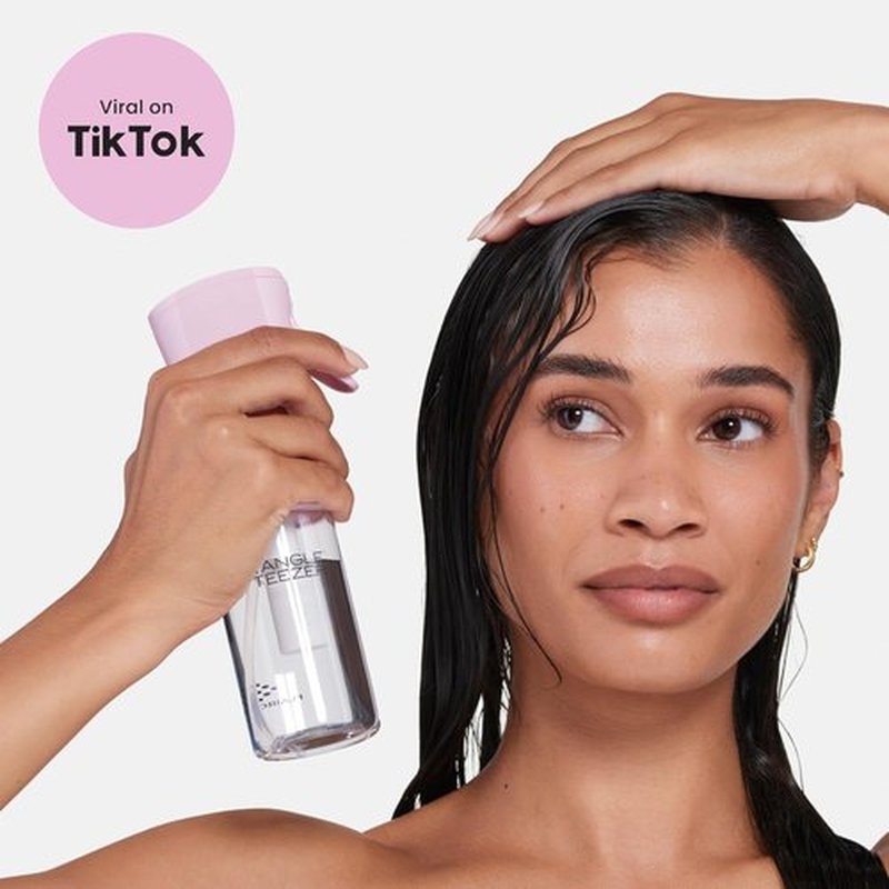 TANGLE TEEZER Travel-Size Continuous Spray Bottle - Reusable & Refillable for Hair Detangling | 6.1 oz, Millennial Pink