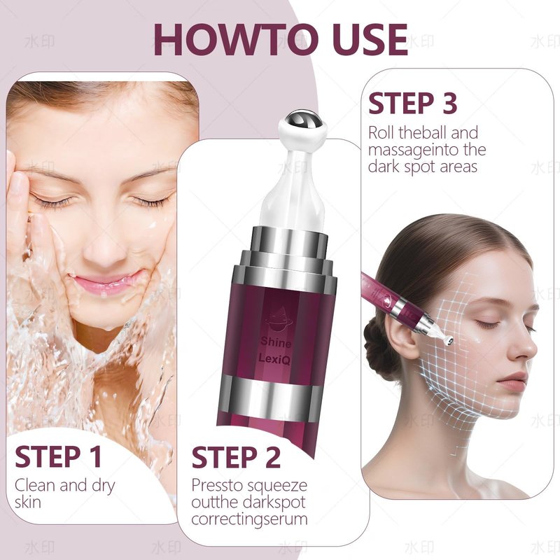 Dark Spot Remover for Face with 360° Roller Massage Ball, Dark Spot Corrector Serum for face, Fade Sun Spot Age Spot Brown Spot for All Skin Types, 0.7 fl. oz