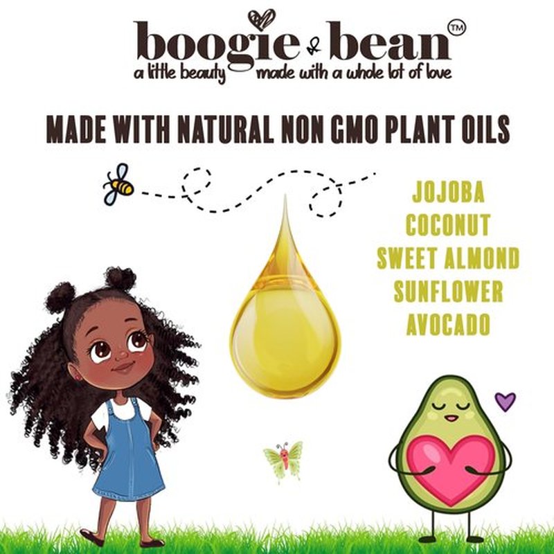 Boogie and Bean Good Hair Oil for Babies and Kids, Natural Baby Hair Products, Moisturizer For Black Babies Infants and Toddler, Hair Butter Moisturize Hair, Braids and Twists