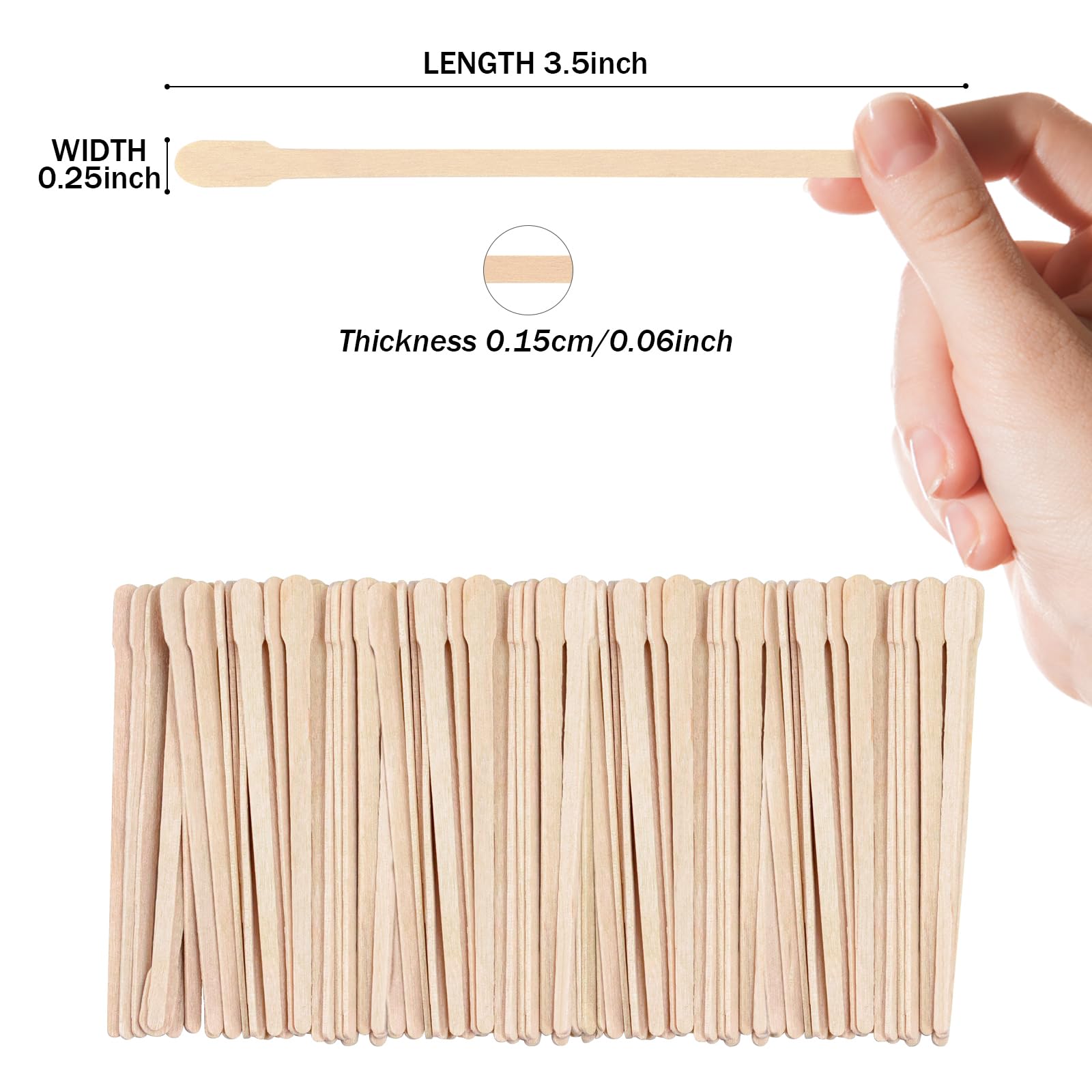 GOLD HONEY 800Pcs Wooden Eyebrow Wax Sticks for Hair Removal in Boxed, Wood Small Wax Sticks, Small Waxing Spatulas for Eyebrow, Lip, Face, Nose - Spa and Home Usage