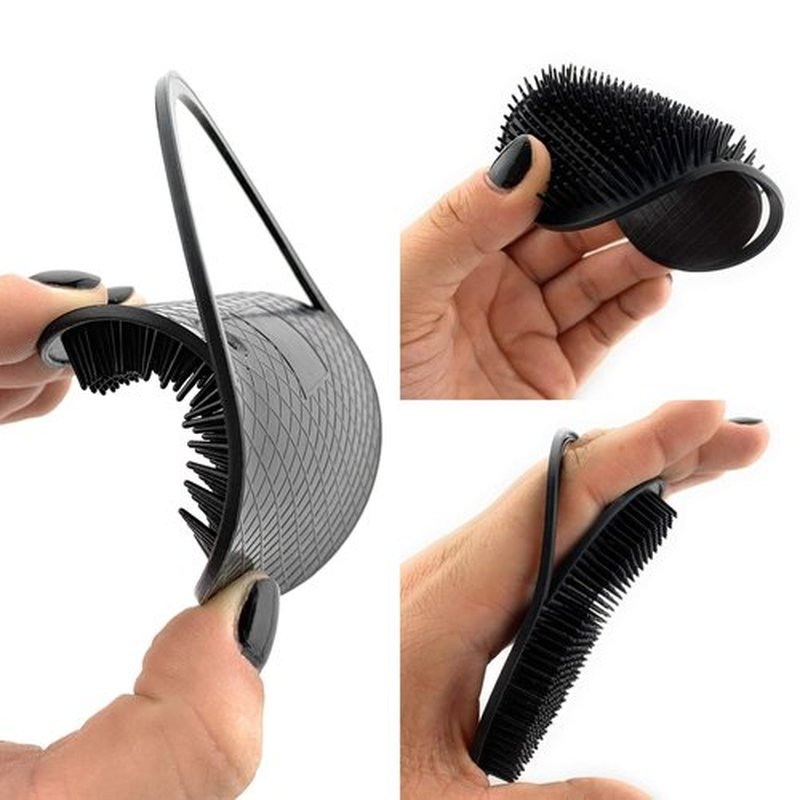 GENTS Pocket Palm Hair Brush Comb Set - 6 Pack Travel Size Detangling Brushes for Men Women Kids Pets - Scalp Massage Grooming Tools Made in USA (Black)